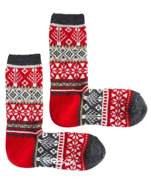rasox(ラソックス)の「rasox(ラソックス)/ スノージャガード・クルー(ソックス/靴下・レディース・チャコール/レッド/ベージュ/グレー・SMALL/MEDIUM/LARGE)」の8枚目の写真