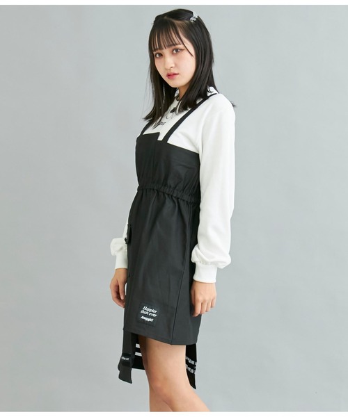 ANAP GｉRL（アナップガール）の「アシンメトリーフェイクワンピース（ワンピース・キッズ・ブラック/ブルー・XS/S/M）」の5枚目の写真