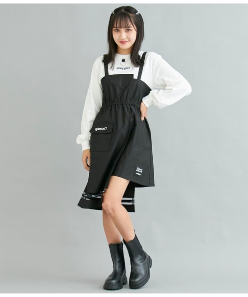 ANAP GｉRL（アナップガール）の「アシンメトリーフェイクワンピース（ワンピース・キッズ・ブラック/ブルー・XS/S/M）」の3枚目の写真