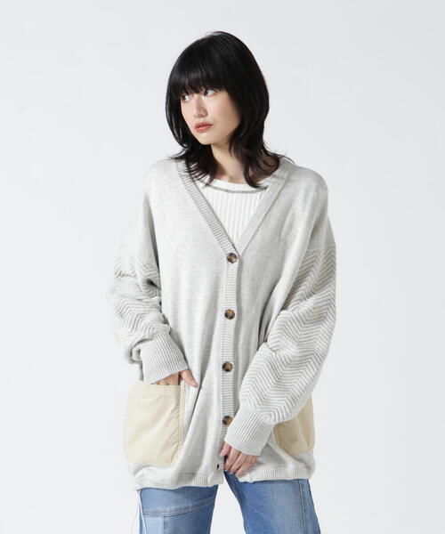 AVIREX(アヴィレックス)の「NEW BACK V NECK CARDIGAN/ バックVネックカーディガン(カーディガン/ボレロ・レディース・オリーブ系/ブルー/その他5・F)」の14枚目の写真