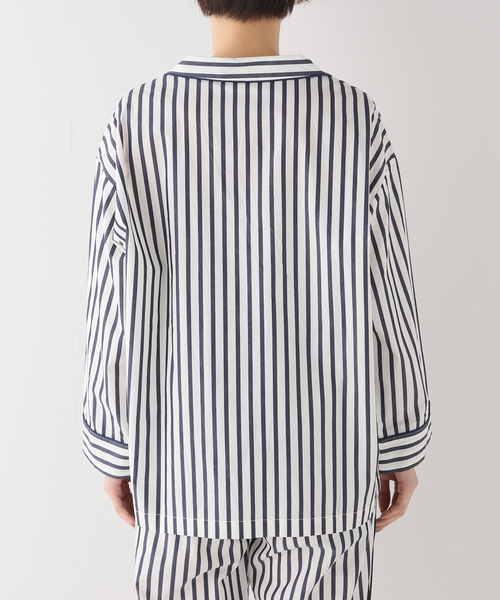 【上下セット】スリーピージョーンズ　半袖パジャマ　リバティ柄 2024SS【SLEEPY JONES】メンズ|Henry Pajama Set|Marine Stripe