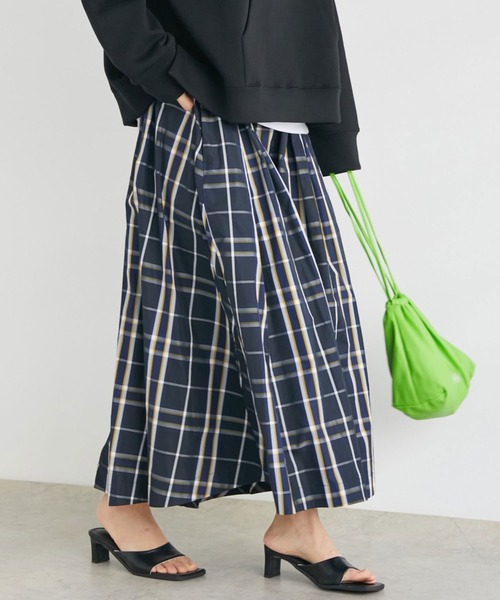 Doux archives（ドゥアルシーヴ）の「【2023SS】チェックボリュームスカート（スカート・レディース・ネイビー/グレイッシュベージュ/アイボリー/チャコールグレー/カーキ/グリーン/グレー/ブラック/ホワイト×ブラック/ネイビー×ホワイト・FREE）」の9枚目の写真