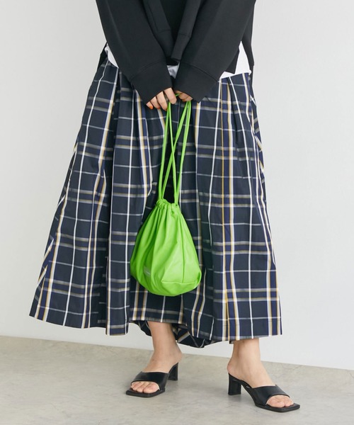 Doux archives（ドゥアルシーヴ）の「【2023SS】チェックボリュームスカート（スカート・レディース・ネイビー/グレイッシュベージュ/アイボリー/チャコールグレー/カーキ/グリーン/グレー/ブラック/ホワイト×ブラック/ネイビー×ホワイト・FREE）」の13枚目の写真