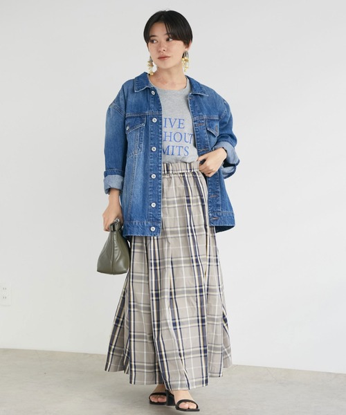 Doux archives（ドゥアルシーヴ）の「【2023SS】チェックボリュームスカート（スカート・レディース・ネイビー/グレイッシュベージュ/アイボリー/チャコールグレー/カーキ/グリーン/グレー/ブラック/ホワイト×ブラック/ネイビー×ホワイト・FREE）」の15枚目の写真