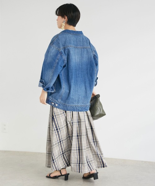 Doux archives（ドゥアルシーヴ）の「【2023SS】チェックボリュームスカート（スカート・レディース・ネイビー/グレイッシュベージュ/アイボリー/チャコールグレー/カーキ/グリーン/グレー/ブラック/ホワイト×ブラック/ネイビー×ホワイト・FREE）」の17枚目の写真