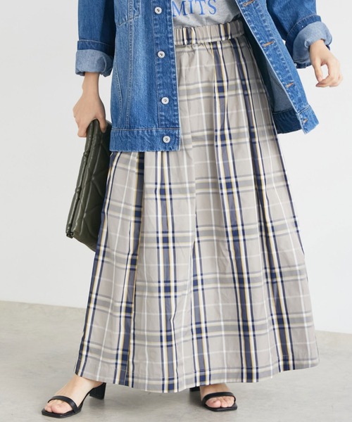 Doux archives（ドゥアルシーヴ）の「【2023SS】チェックボリュームスカート（スカート・レディース・ネイビー/グレイッシュベージュ/アイボリー/チャコールグレー/カーキ/グリーン/グレー/ブラック/ホワイト×ブラック/ネイビー×ホワイト・FREE）」の20枚目の写真