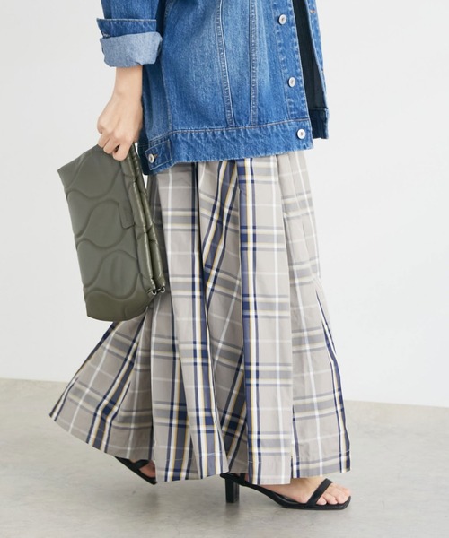 Doux archives（ドゥアルシーヴ）の「【2023SS】チェックボリュームスカート（スカート・レディース・ネイビー/グレイッシュベージュ/アイボリー/チャコールグレー/カーキ/グリーン/グレー/ブラック/ホワイト×ブラック/ネイビー×ホワイト・FREE）」の21枚目の写真