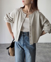 Riberry | 【セットアップ可】テレコリブ リングスナップボタンカーディガン(カーディガン/ボレロ)