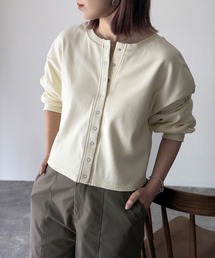 Riberry | 【セットアップ可】テレコリブ リングスナップボタンカーディガン(カーディガン/ボレロ)