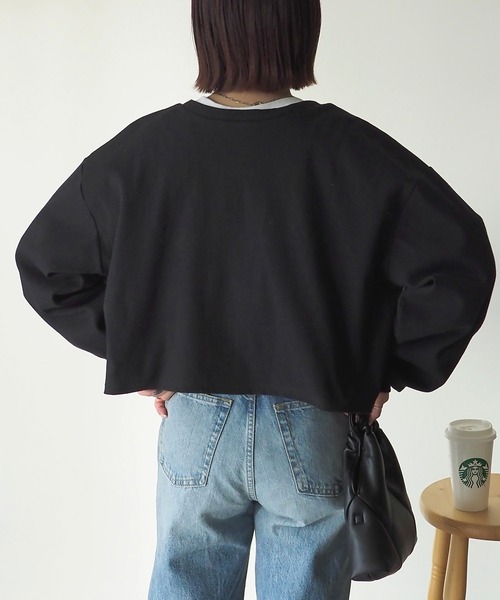 Riberry（リベリー）の「【セットアップ可】テレコリブ リングスナップボタンカーディガン（カーディガン/ボレロ・レディース・アイボリー/ブラック/ブルー/オートミール・FREE）」の11枚目の写真