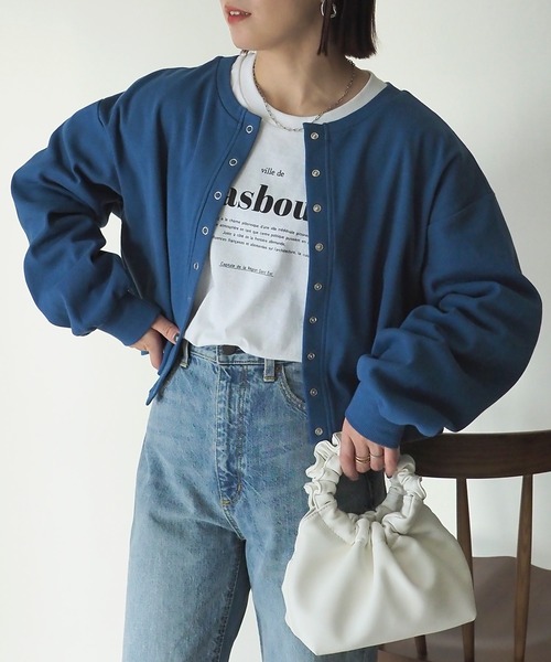 Riberry（リベリー）の「【セットアップ可】テレコリブ リングスナップボタンカーディガン（カーディガン/ボレロ・レディース・アイボリー/ブラック/ブルー/オートミール・FREE）」の19枚目の写真