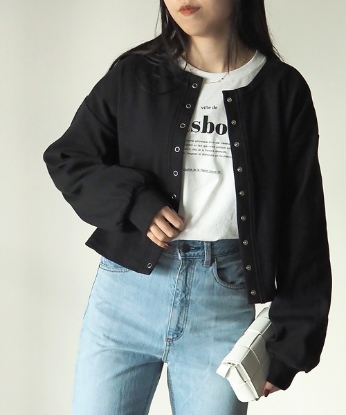 Riberry（リベリー）の「【セットアップ可】テレコリブ リングスナップボタンカーディガン（カーディガン/ボレロ・レディース・アイボリー/ブラック/ブルー/オートミール・FREE）」の22枚目の写真