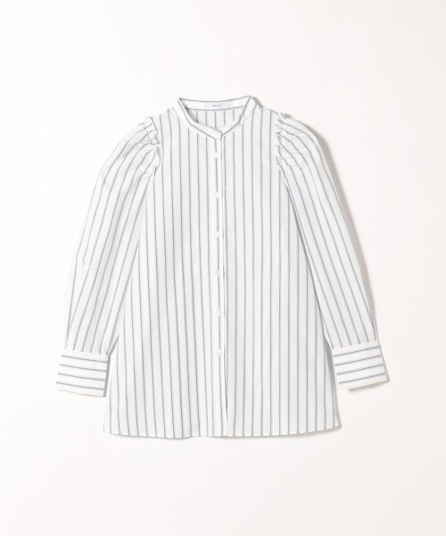 SHIPS any（シップス エニィ）の「SHIPS any:〈洗濯機可能〉REPREVE ショルダー フリル チュニック シャツ（シャツ/ブラウス・レディース・ブルー/ライトブルー・ONE SIZE）」の10枚目の写真