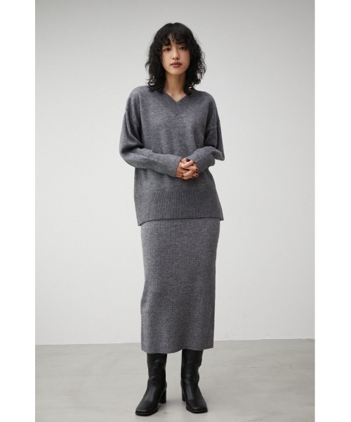 AZUL by moussy（アズールバイマウジー）の「RIB KNIT TIGHT SKIRT/リブニットタイトスカート（スカート・レディース・ライトベージュ/グレー/ブラック・SMALL/MEDIUM）」の19枚目の写真