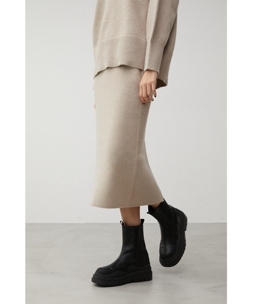 AZUL by moussy（アズールバイマウジー）の「RIB KNIT TIGHT SKIRT/リブニットタイトスカート（スカート・レディース・ライトベージュ/グレー/ブラック・SMALL/MEDIUM）」の12枚目の写真