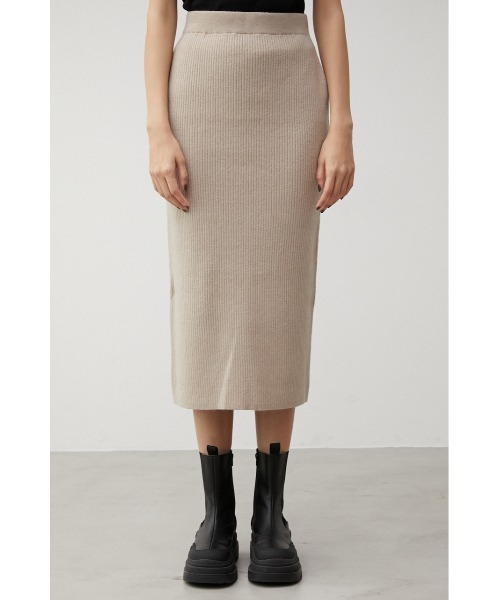 AZUL by moussy（アズールバイマウジー）の「RIB KNIT TIGHT SKIRT/リブニットタイトスカート（スカート・レディース・ライトベージュ/グレー/ブラック・SMALL/MEDIUM）」の9枚目の写真