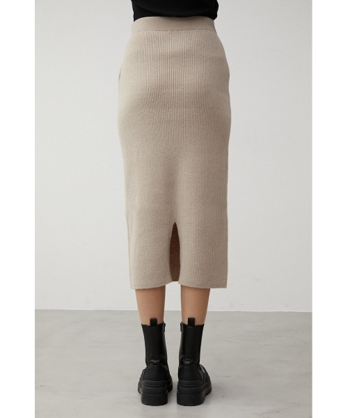 AZUL by moussy（アズールバイマウジー）の「RIB KNIT TIGHT SKIRT/リブニットタイトスカート（スカート・レディース・ライトベージュ/グレー/ブラック・SMALL/MEDIUM）」の7枚目の写真