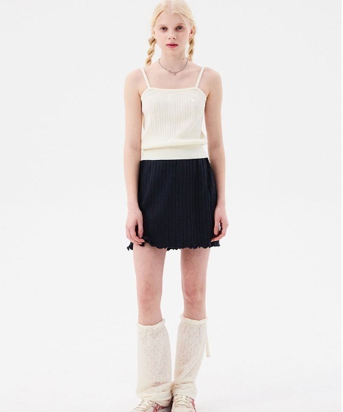 キャミソール KIRSH CHERRY KNIT CROP SLEEVELESS/キルシー チェリー ニット クロップキャミソール セール】KIRSH CHERRY KNIT CROP SLEEVELESS/キルシー チェリー