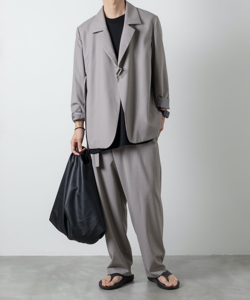 ATTACHMENT（アタッチメント）の「WO/TAウォッシャブルトロピカル ラップドトラウザーズ  /  WO/TA WASHABLE TROPICAL WRAPPED TROUSERS（スラックス・メンズ・ブラック/グレー・1/2/3）」の6枚目の写真