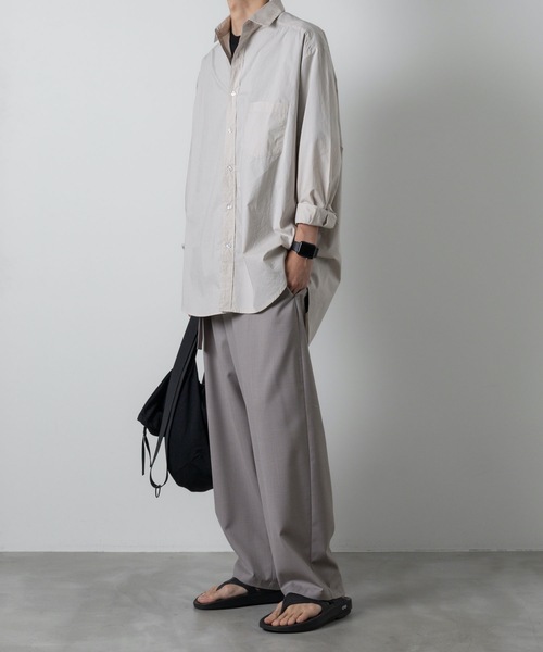 ATTACHMENT（アタッチメント）の「WO/TAウォッシャブルトロピカル ラップドトラウザーズ  /  WO/TA WASHABLE TROPICAL WRAPPED TROUSERS（スラックス・メンズ・ブラック/グレー・1/2/3）」の3枚目の写真