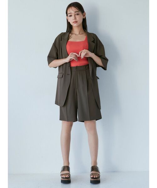 MURUA(ムルーア)の「バックオープンアシメニットタンク(タンクトップ・レディース・ホワイト/ブラック/ピンク/グリーン/ブルー/モカ・FREE)」の17枚目の写真