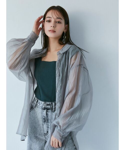 MURUA(ムルーア)の「バックオープンアシメニットタンク(タンクトップ・レディース・ホワイト/ブラック/ピンク/グリーン/ブルー/モカ・FREE)」の20枚目の写真