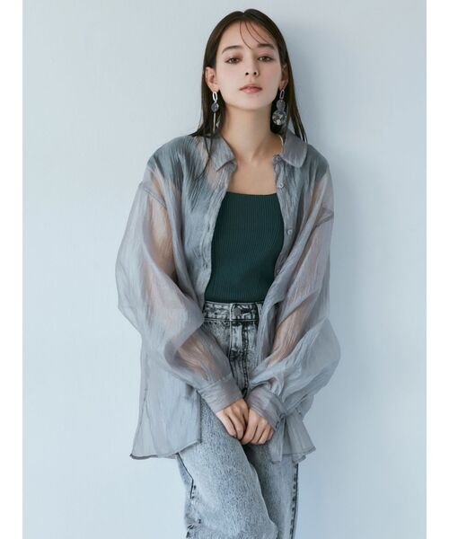 MURUA(ムルーア)の「バックオープンアシメニットタンク(タンクトップ・レディース・ホワイト/ブラック/ピンク/グリーン/ブルー/モカ・FREE)」の21枚目の写真