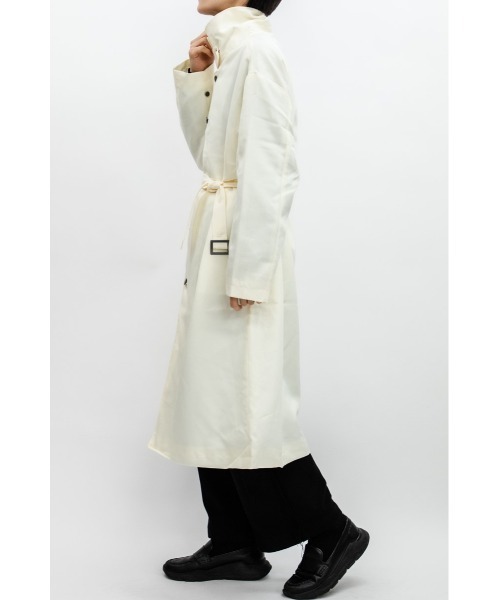 Beno（ビーノ）の「ドレープツイル モーターサイクル ミリタリーコート（ステンカラーコート・メンズ・ホワイト/ブラック/ベージュ/ダークグリーン/ダークネイビー・M/L）」の10枚目の写真