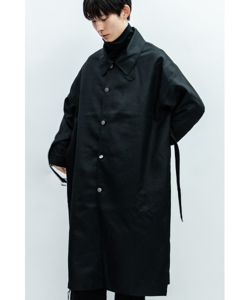 Beno（ビーノ）の「ドレープツイル モーターサイクル ミリタリーコート（ステンカラーコート・メンズ・ホワイト/ブラック/ベージュ/ダークグリーン/ダークネイビー・M/L）」の16枚目の写真