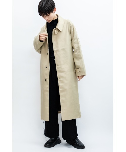 Beno（ビーノ）の「ドレープツイル モーターサイクル ミリタリーコート（ステンカラーコート・メンズ・ホワイト/ブラック/ベージュ/ダークグリーン/ダークネイビー・M/L）」の22枚目の写真