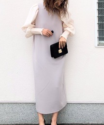 Q | ボリューム袖ポンチワンピース(ワンピース)