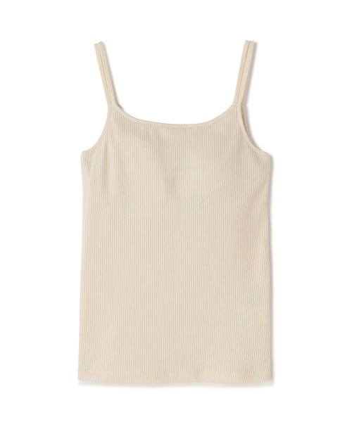 N.(N. Natural Beauty Basic)(エヌエヌナチュラルビューティーベーシック)の「三角テレコカップ付キャミソール(Tシャツ/カットソー・レディース・ブラック/ベージュ/ホワイト・MEDIUM)」の2枚目の写真