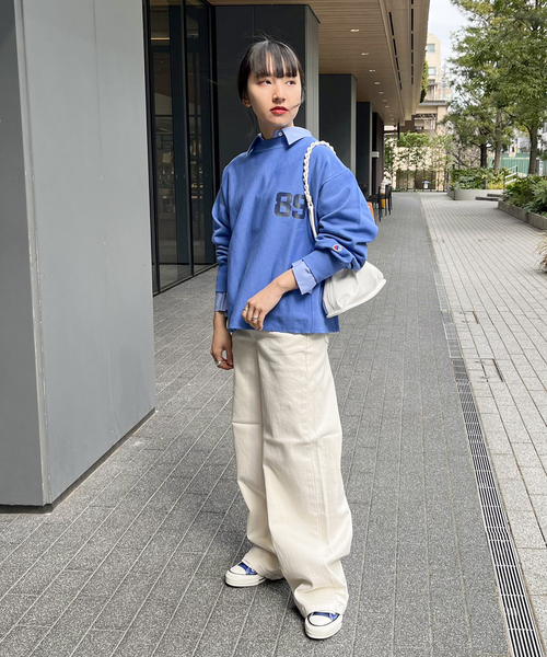 SOMETHING（サムシング）の「【SOMETHING/サムシング】LISA WIDE（デニムパンツ・レディース・ブルー/ホワイト・38/36/34）」の6枚目の写真