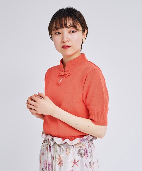 I am I in fact...（アイアムアイインファクト）の「C/Ny 華釦 プルオーバー（ニット/セーター・レディース・グリーン/ピンク/ブラック/ベージュ・FREE）」の11枚目の写真