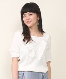 mystic | Πテレコフリル付Vネックプルオーバー(Tシャツ/カットソー)