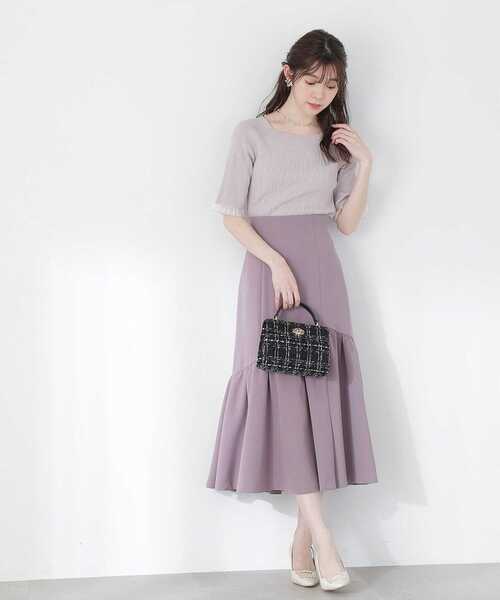 PROPORTION BODY DRESSING（プロポーションボディドレッシング）の「シアーフリルリブニット / 1213170405（ニット/セーター・レディース・ネイビー/パープル/グレー・SMALL/MEDIUM）」の7枚目の写真