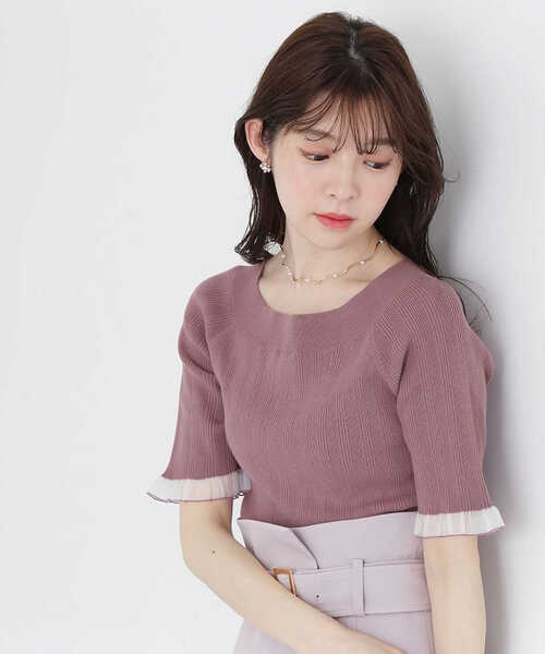 PROPORTION BODY DRESSING（プロポーションボディドレッシング）の「シアーフリルリブニット / 1213170405（ニット/セーター・レディース・ネイビー/パープル/グレー・SMALL/MEDIUM）」の10枚目の写真