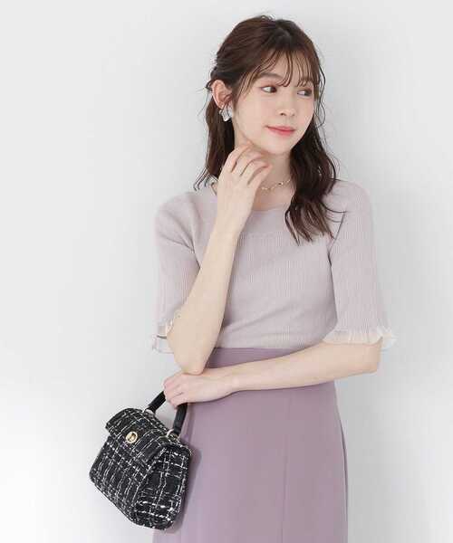 PROPORTION BODY DRESSING（プロポーションボディドレッシング）の「シアーフリルリブニット / 1213170405（ニット/セーター・レディース・ネイビー/パープル/グレー・SMALL/MEDIUM）」の2枚目の写真