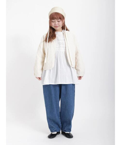 Samansa Mos2(サマンサ モスモス)の「リボンテープ付トーク帽(ハット・レディース・ベージュ/オフホワイト・フリ-)」の11枚目の写真