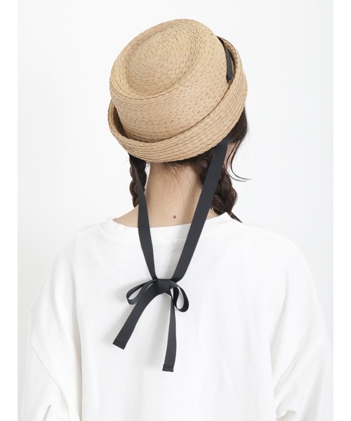Samansa Mos2(サマンサ モスモス)の「リボンテープ付トーク帽(ハット・レディース・ベージュ/オフホワイト・フリ-)」の8枚目の写真