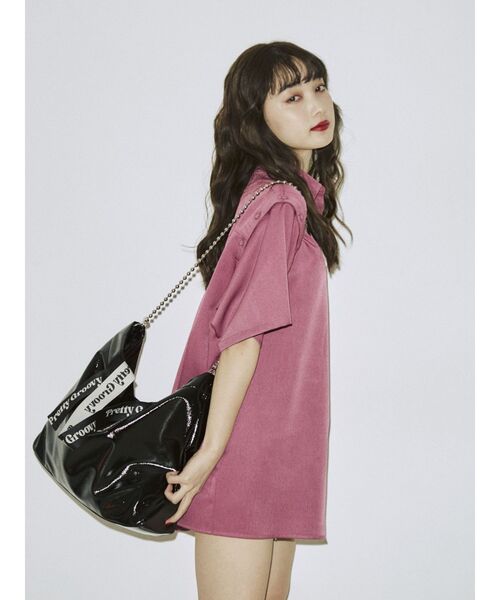 jouetie（ジュエティ）の「ロゴテープトートBAG（トートバッグ・レディース・ブラック/シルバー/グリーン・FREE）」の8枚目の写真