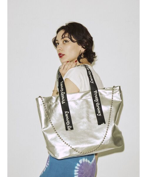 jouetie（ジュエティ）の「ロゴテープトートBAG（トートバッグ・レディース・ブラック/シルバー/グリーン・FREE）」の18枚目の写真