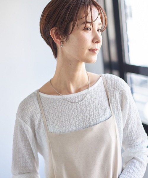 LEPSIM(レプシィム)の「レーシーシャーリングプルオーバー 180660(Tシャツ/カットソー・レディース・ライトパープル/ブラック/オフホワイト/グリーン・FREE)」の1枚目の写真
