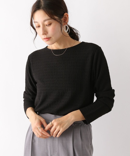 LEPSIM(レプシィム)の「レーシーシャーリングプルオーバー 180660(Tシャツ/カットソー・レディース・ライトパープル/ブラック/オフホワイト/グリーン・FREE)」の2枚目の写真