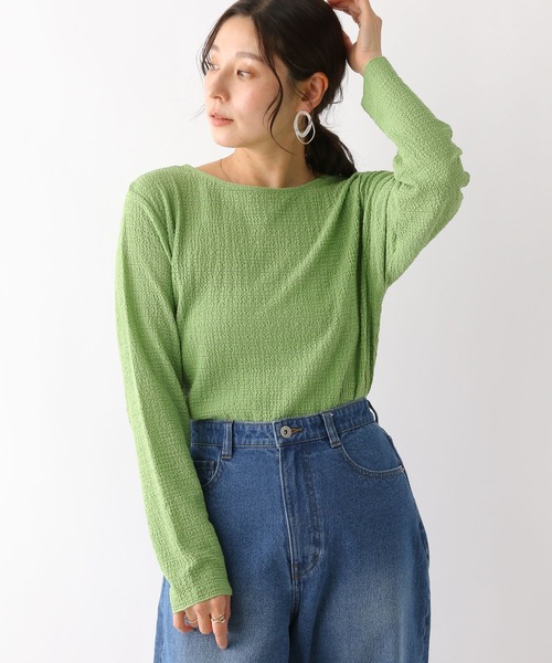 LEPSIM(レプシィム)の「レーシーシャーリングプルオーバー 180660(Tシャツ/カットソー・レディース・ライトパープル/ブラック/オフホワイト/グリーン・FREE)」の13枚目の写真