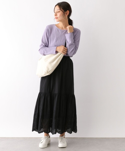 LEPSIM(レプシィム)の「レーシーシャーリングプルオーバー 180660(Tシャツ/カットソー・レディース・ライトパープル/ブラック/オフホワイト/グリーン・FREE)」の16枚目の写真