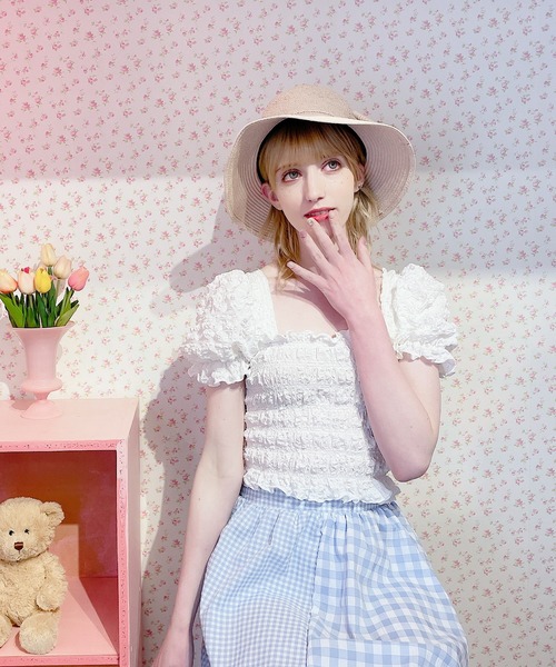 lilLilly(リルリリー)の「リボンストローハット(ハット・レディース・ピンク/ブラック・FREE)」の18枚目の写真