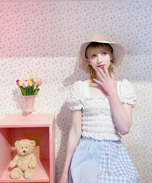 lilLilly(リルリリー)の「リボンストローハット(ハット・レディース・ピンク/ブラック・FREE)」の19枚目の写真