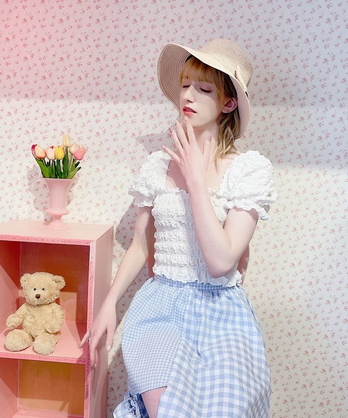 lilLilly(リルリリー)の「リボンストローハット(ハット・レディース・ピンク/ブラック・FREE)」の21枚目の写真