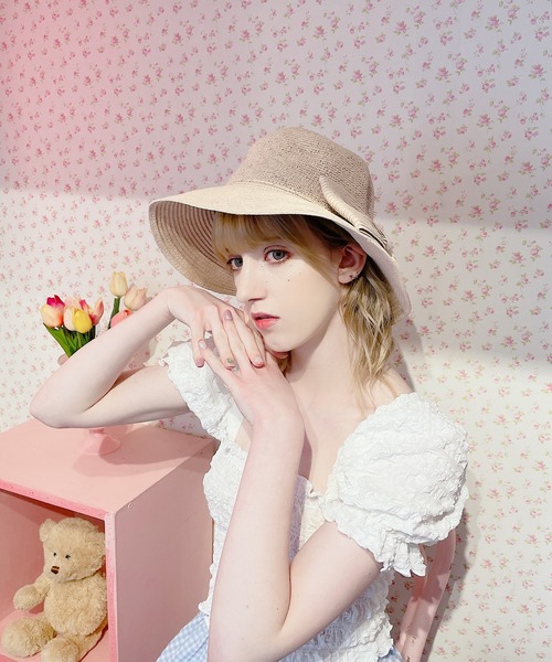 lilLilly(リルリリー)の「リボンストローハット(ハット・レディース・ピンク/ブラック・FREE)」の22枚目の写真